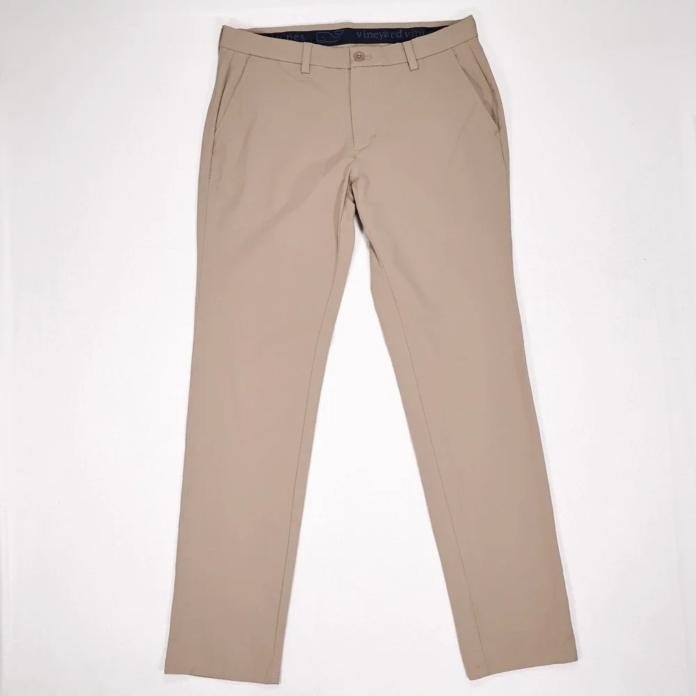 VINEYARD VINES Men's 34x34 Khaki On the Go OTG Performance Golf Chino Pants